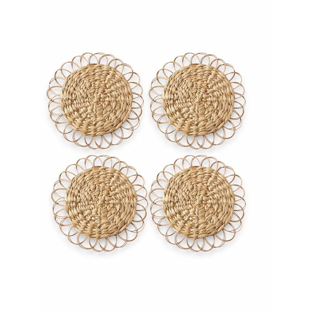 My Texas House 4pc Rattan Placemat Charger Set - Brown 15 In Woven‎ Round